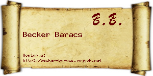 Becker Baracs névjegykártya